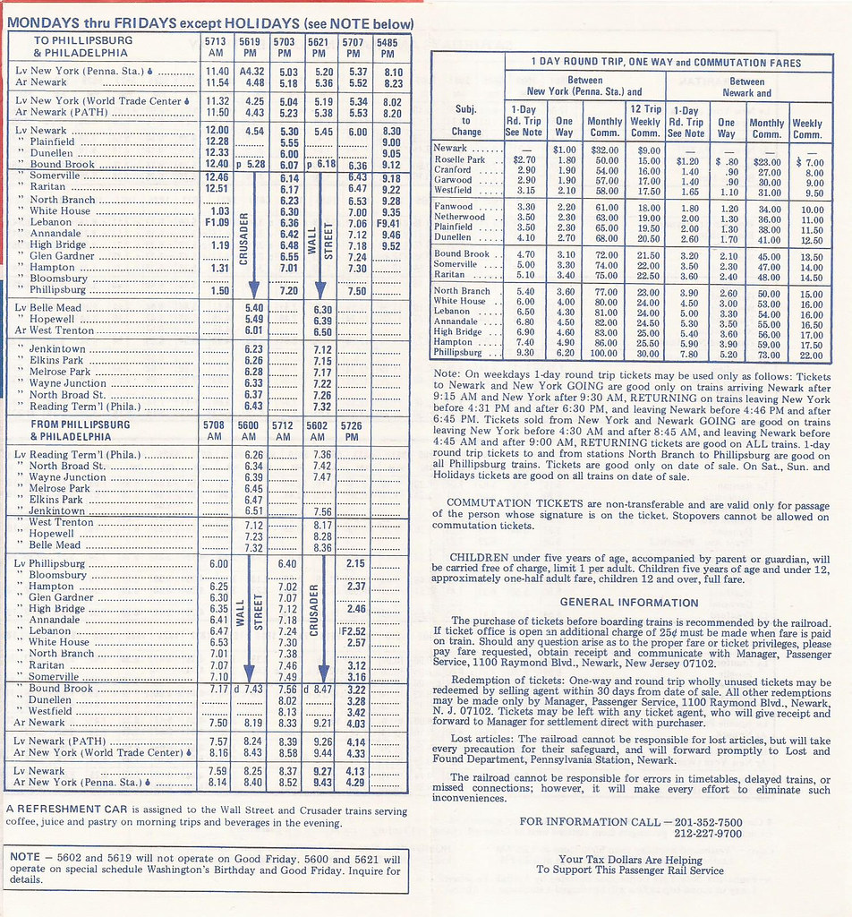Conrail CNJ District (Raritan Valley Line) timetable Apr… Flickr