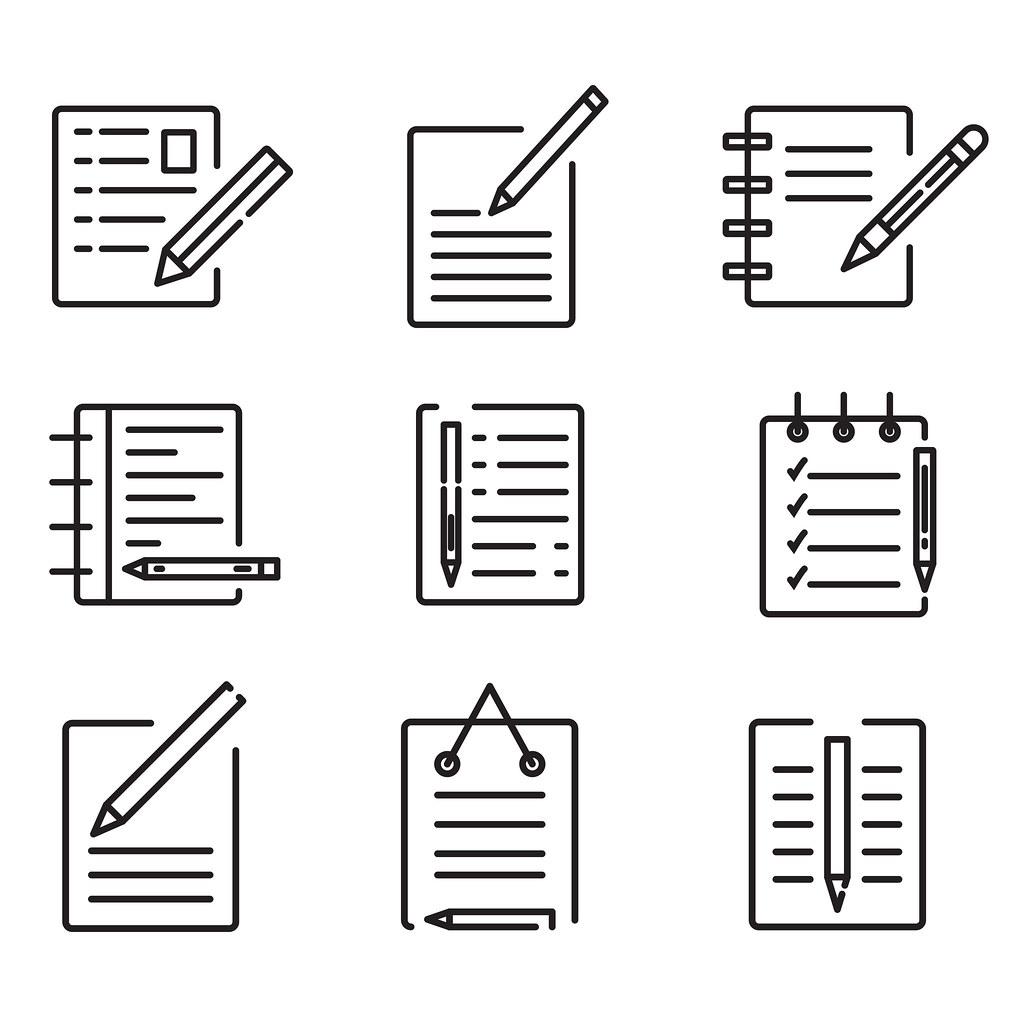 Notepad Icon set, different style notepad icons, outline n… Flickr