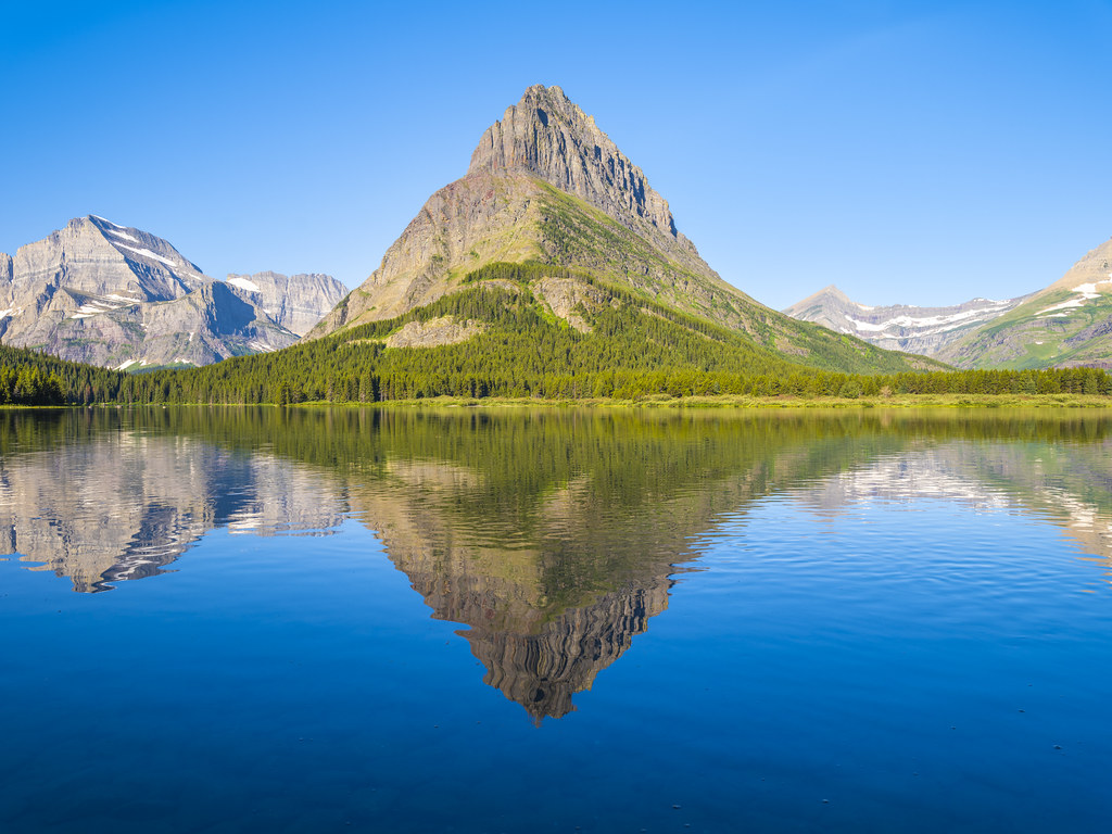 Many Glacier Grinnell Point Reflections East Glacier Swiftcurrent Lake