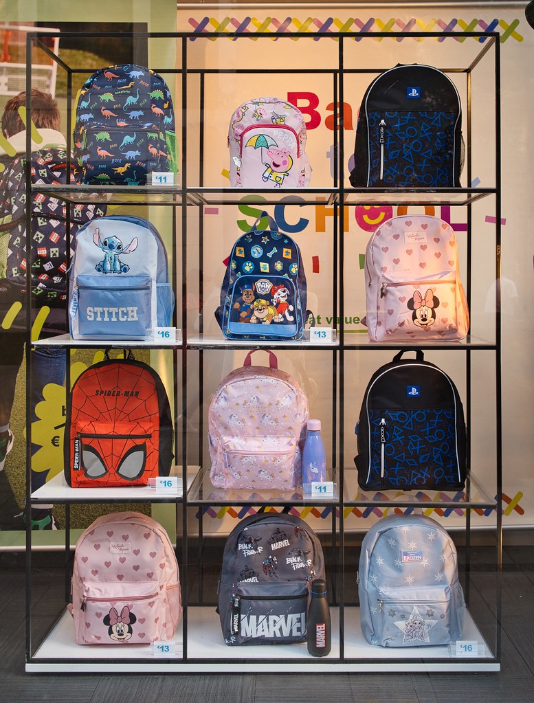 Display of backpacks In a shop on Mary Street, Dublin, Ire… Chris