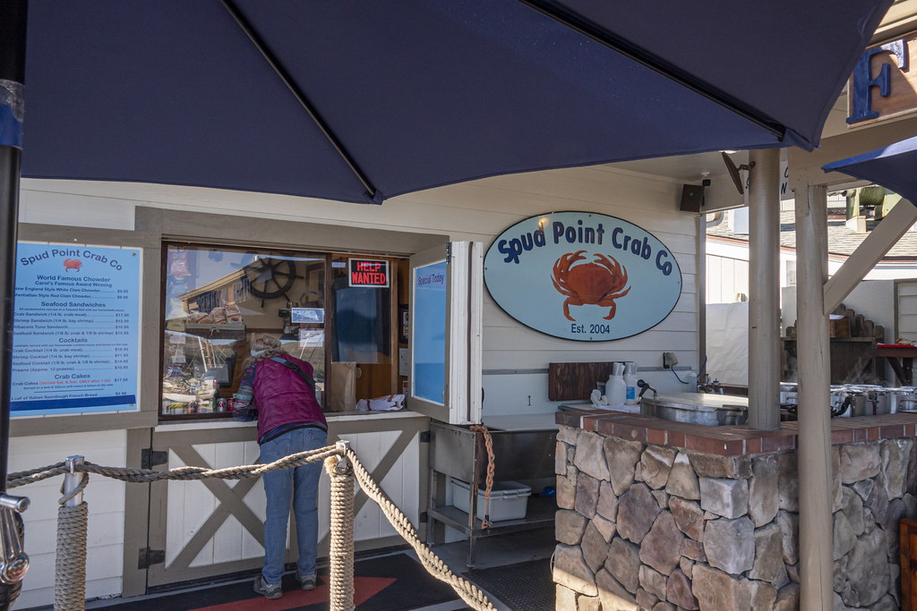 LC ordering clam chowder at Spud Point Crab Co in Bodega B… Flickr