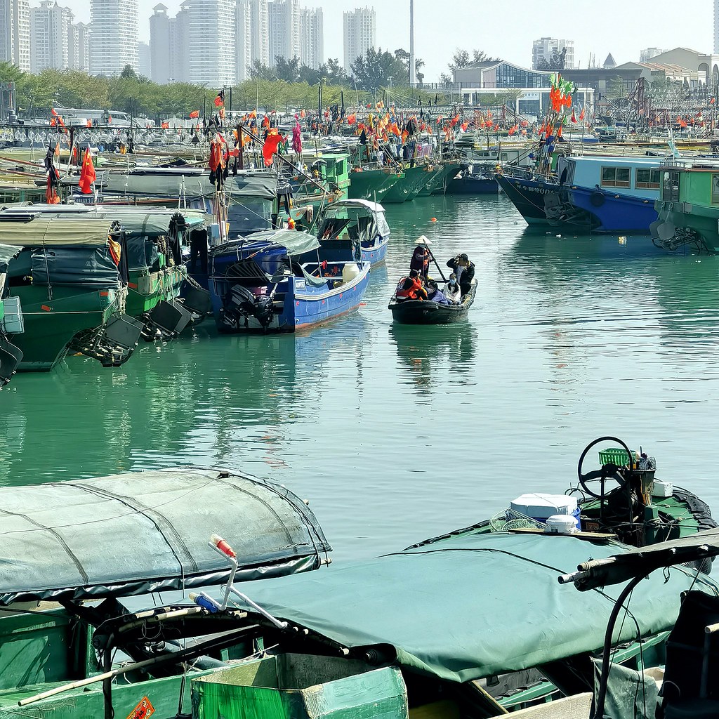 Green Harbor The dead water in harbor gives green light in… Flickr