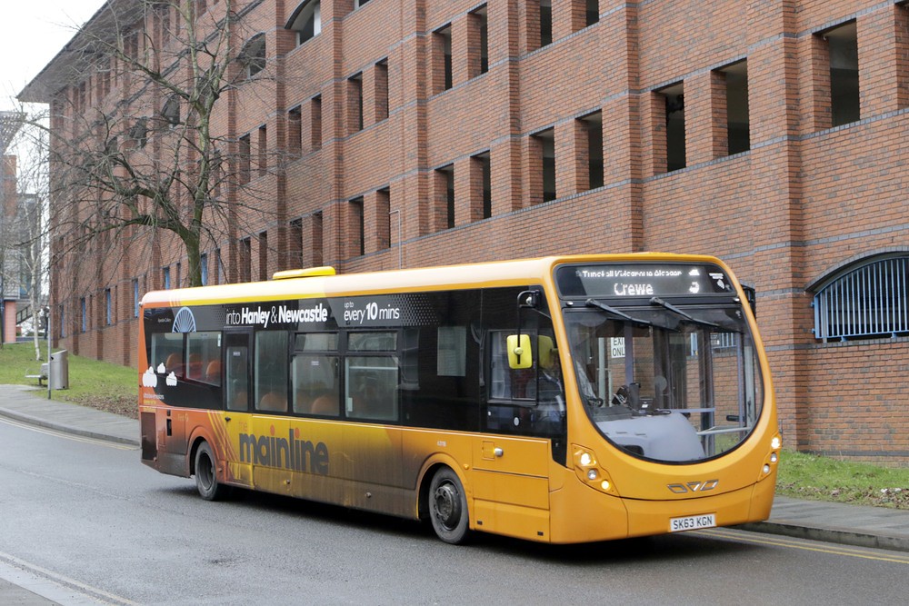 Hanley Bus Station Wright Streetlite SK63KGN 28/01/23 Neil Davies