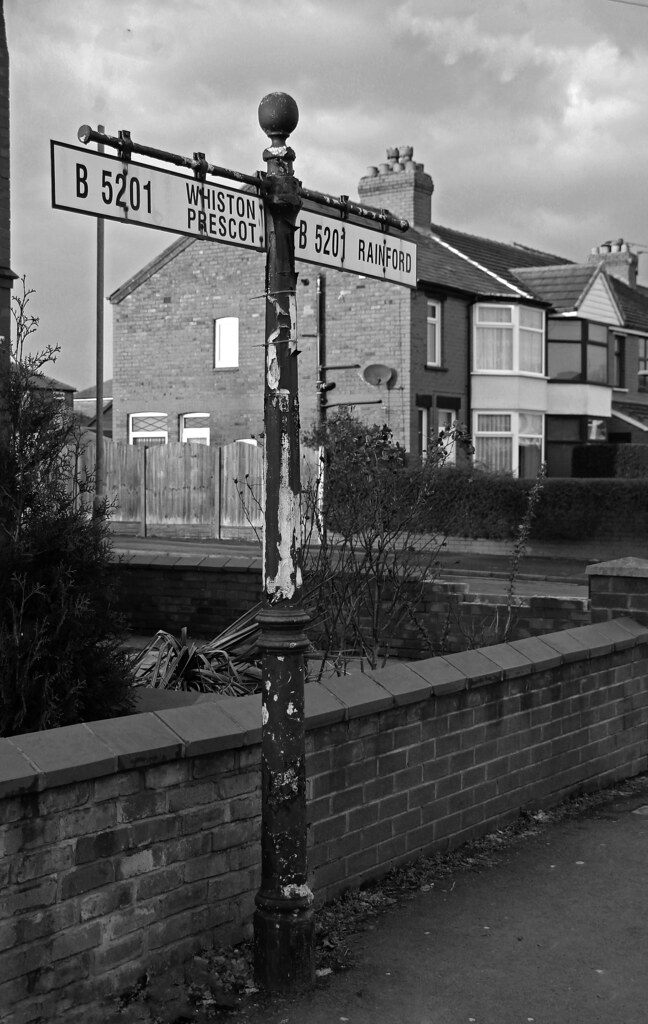 Old Whiston Prescot Rainford Road Sign in St Helens Flickr
