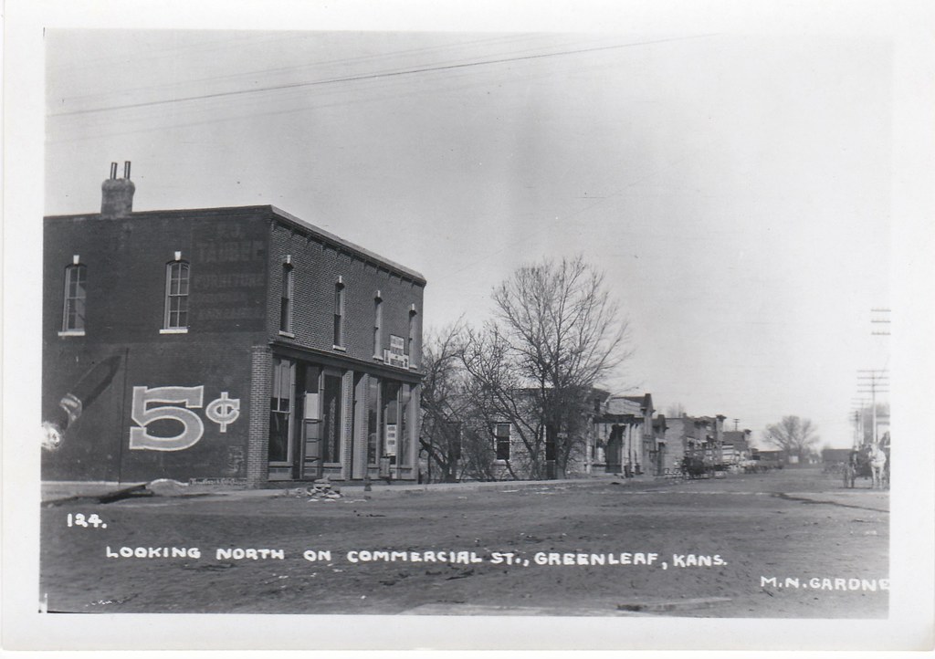 Looking north on Commercial St., Greenleaf, KS BR Museum Flickr