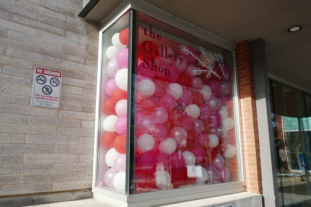 Balloons in window Grimsby Public Library and Art Gallery Flickr