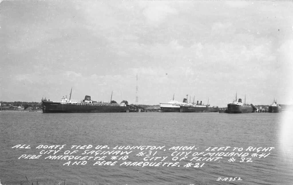 SHIP Ludington MI RPPC PMRR C&O Railroad Car Ferry Fleet a… Flickr