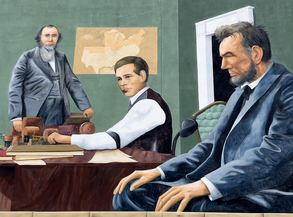 President Lincoln in the War Department Telegraph Office W… Flickr