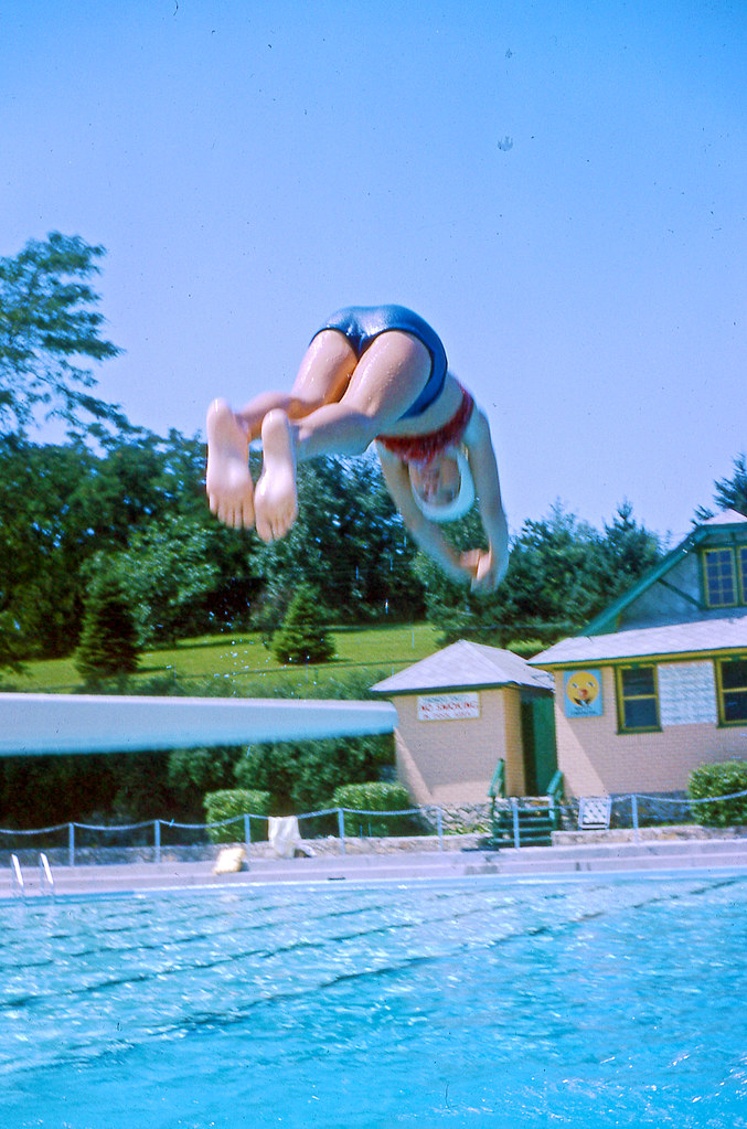 Slide of Girl Diving into Pool, 1960s One of seven slides … Flickr
