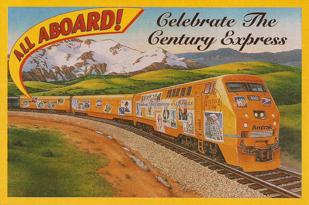 USPS/Amtrak "Celebrate the Century Express" souvenir postc… Flickr