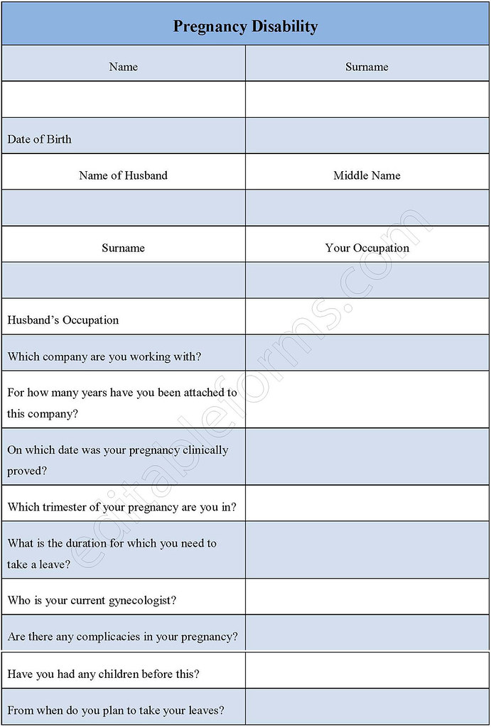 Pregnancy Disability Form You can Download the Pregnancy D… Flickr