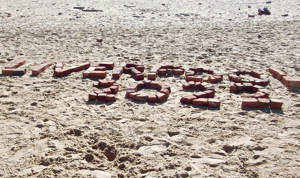 Liverpool 22 bricks sculpture Formby Beach, near Liverpool… Flickr