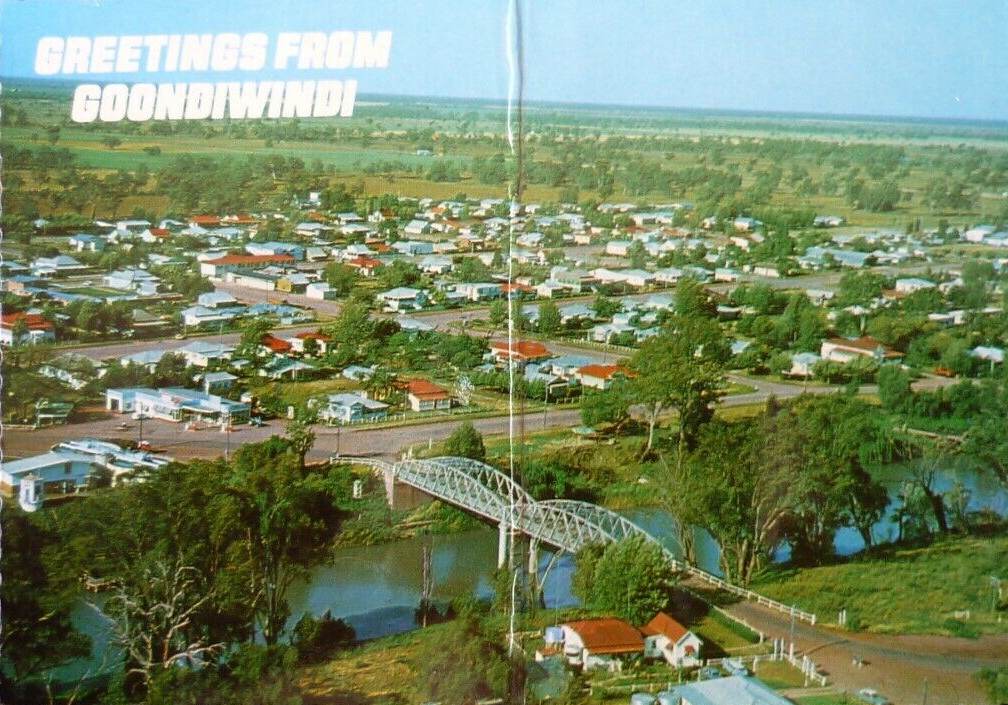 McIntyre River and township of Goondiwindi, Qld circa 1960s a photo