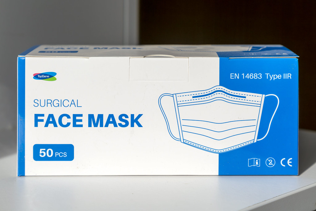 22IDM1861 Box containing surgical face masks, England, UK … Flickr