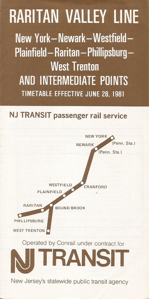 NJ Transit Raritan Valley Line timetable June 28, 1981 Flickr