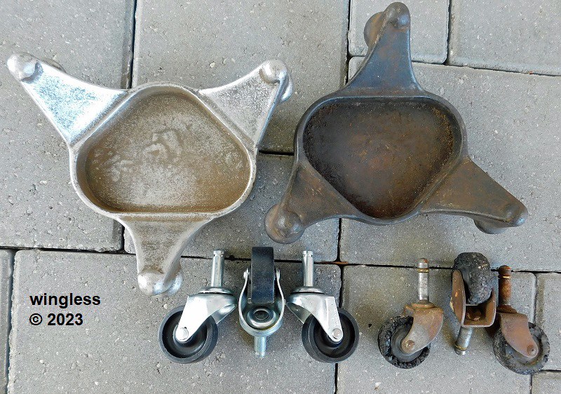 wingless' Antique Bassick 900 Three Wheel Furniture Dolly Restoration In The Shop Power Tool