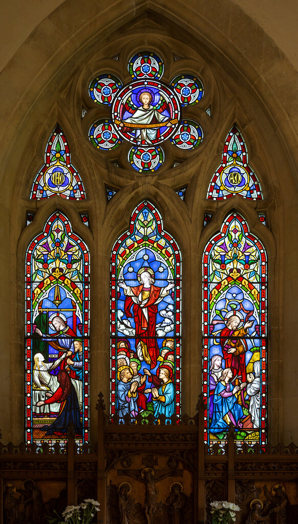 20IDM0185 Stained glass east window Raising Lazarus and As… Flickr