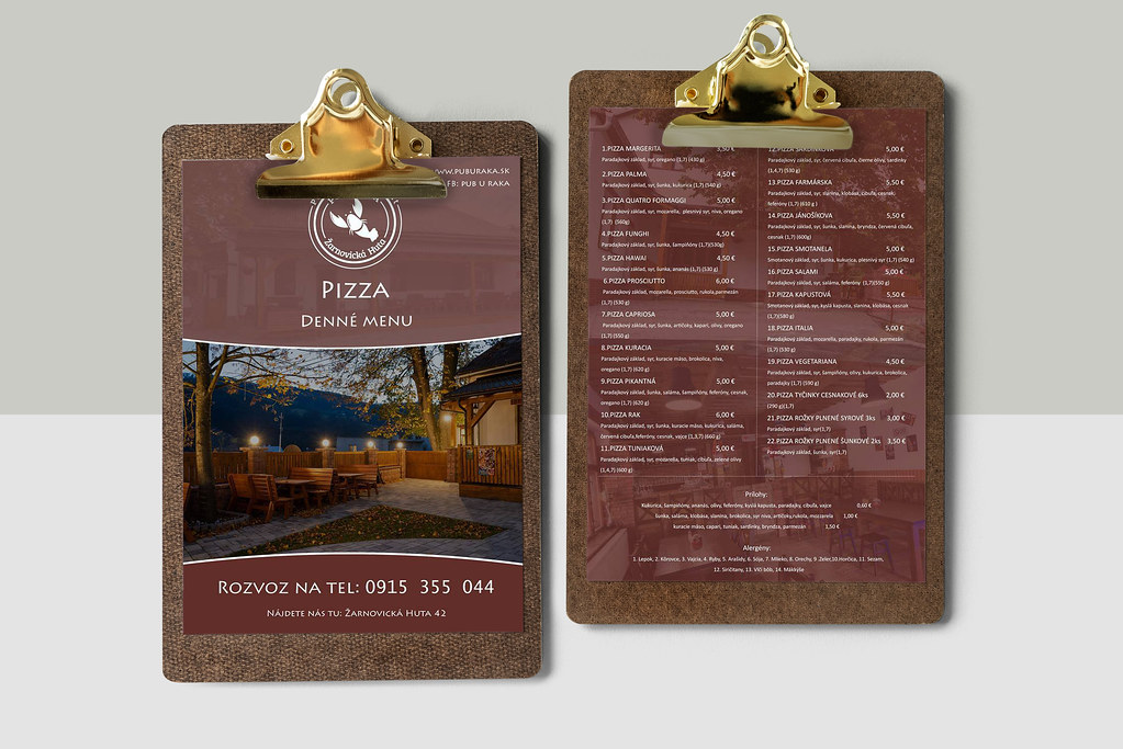 Pub u Raka Mock up design of menu Samuel Kotora Flickr