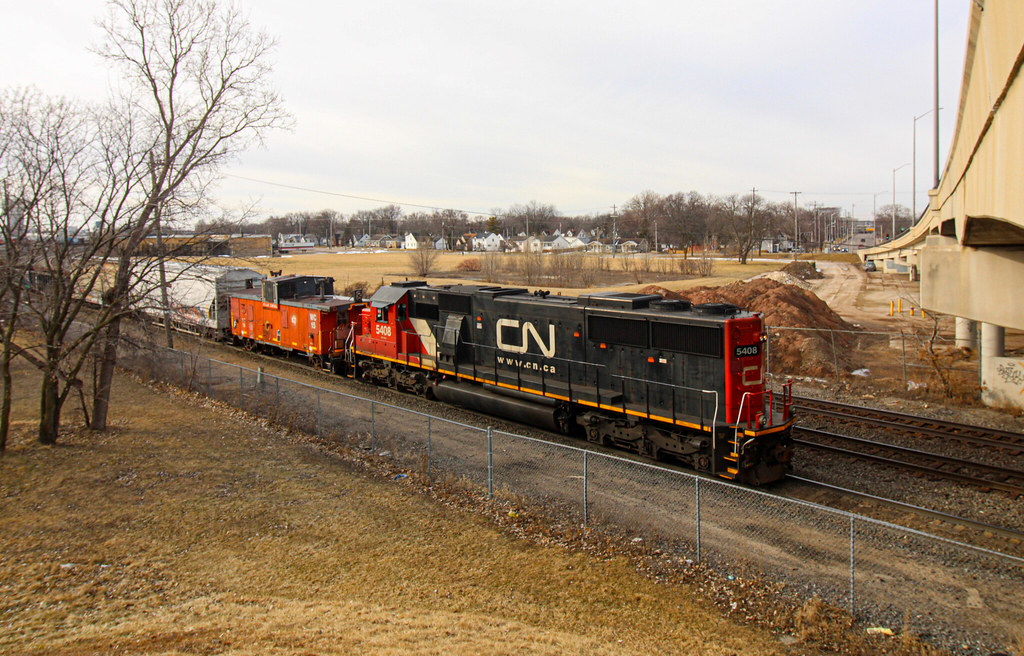 Kicking cars on the north end CN 5408 and an Ex ACR caboos… Flickr
