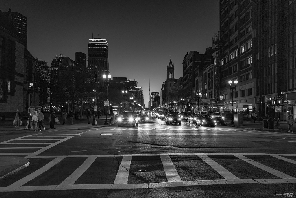 A1003545 Crossing Boylston Street at Night, Boston, MA Sean Sweeney