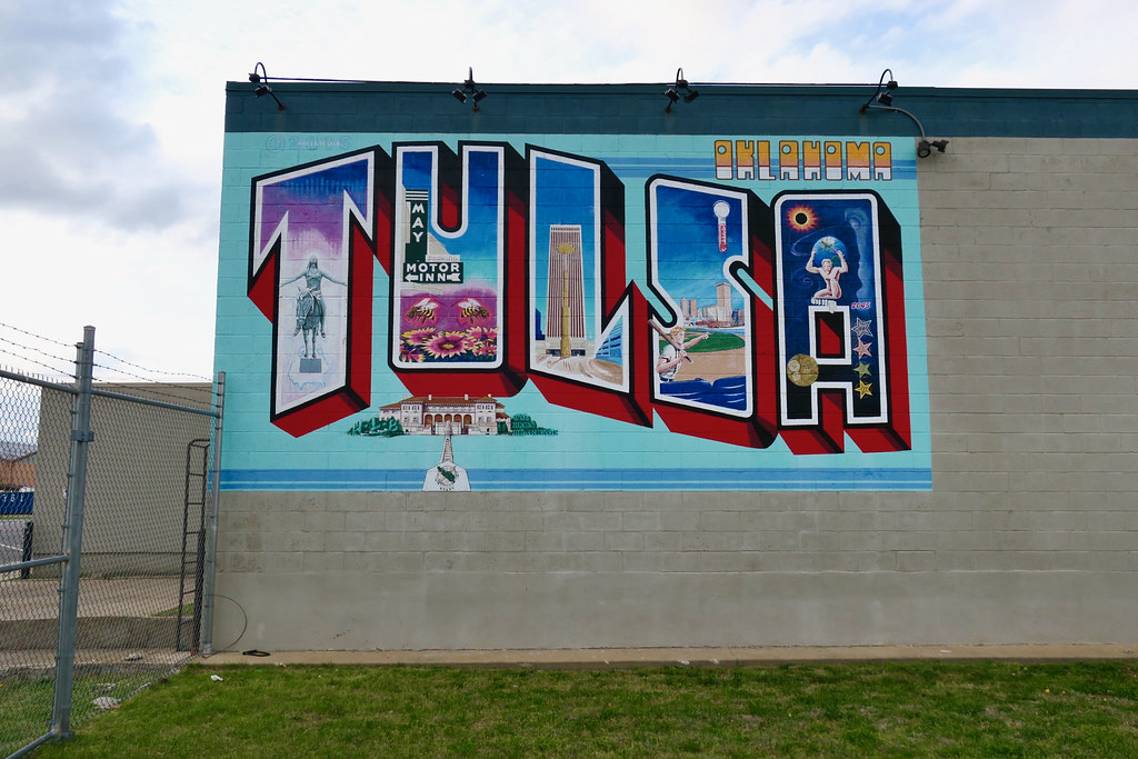 Tulsa Postcard Mural, Tulsa, OK Mural at 211 North Boulder… Flickr