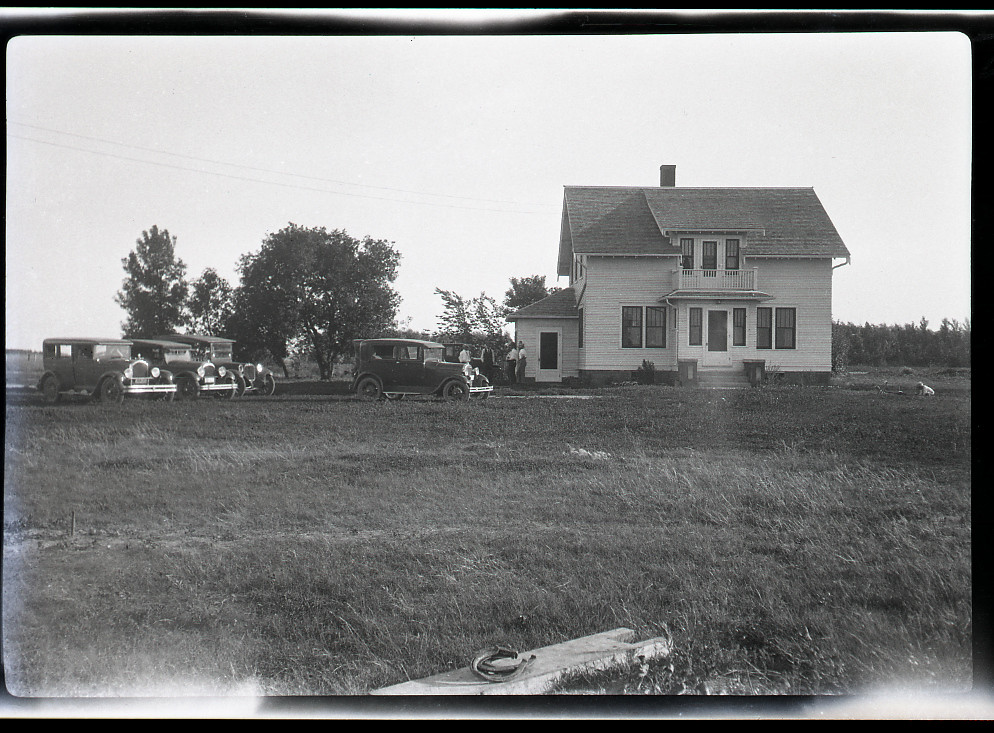 Farm house with car Kodak photo finishing Slorby Studio Devils Lake ND
