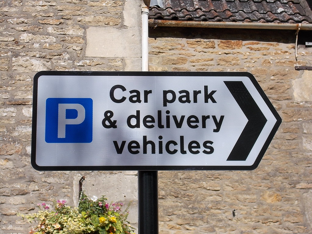 Direction to a car park Corsham, Wiltshire. Christopher Aldridge