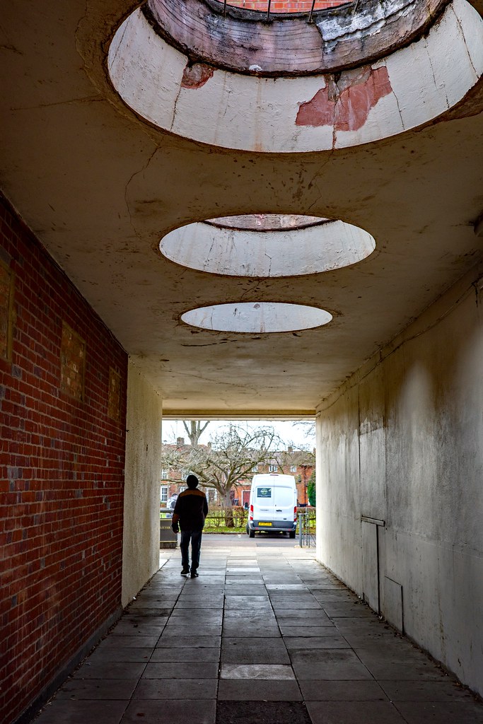 Urban Circle A walkway in Woodhall Welwyn Garden City. Mike Cook 67