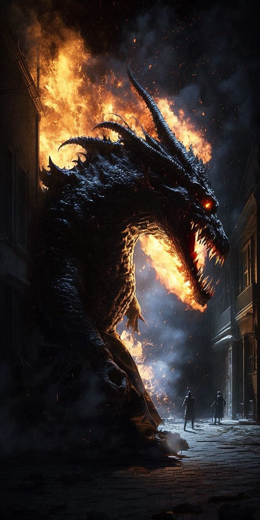 Black dragon fire cinematic, epic, a realistic black drago… Flickr