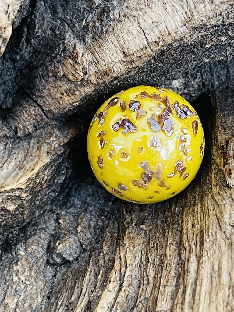Mellow Yellow Yellow speckled marble on driftwood Amber Noden Flickr