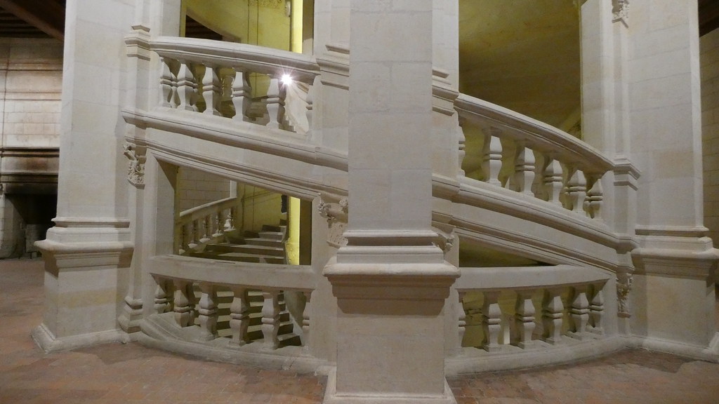 Château de Chambord, escalier à double révolution. Flickr
