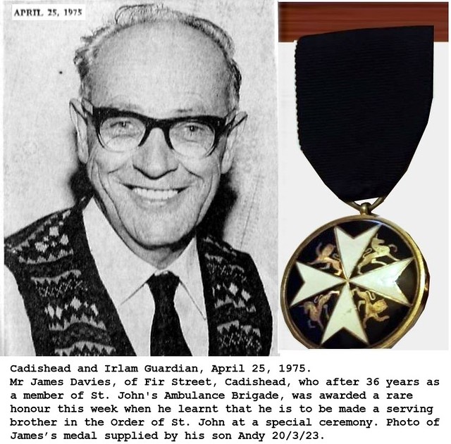 James Davies Order of St. John 1975. Cadishead and Irlam G… Flickr