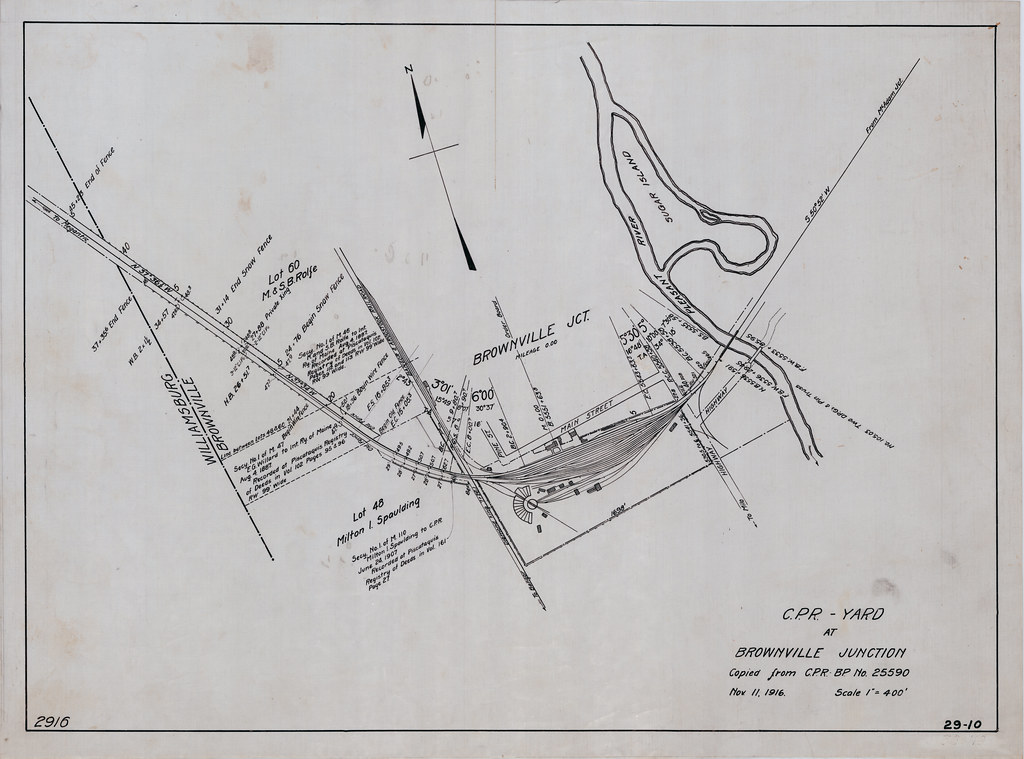 CPR Yard at Brownville Junction 1916 Bangor and Aroostook Archives