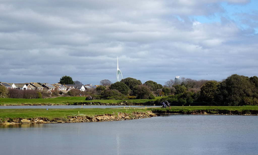 Looking across Gilkicker Lagoon and the golf course! Flickr