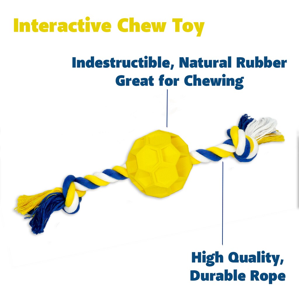 Durable Rubber Soccer Ball Chew Toy with Tug Rope PetsPa… Flickr