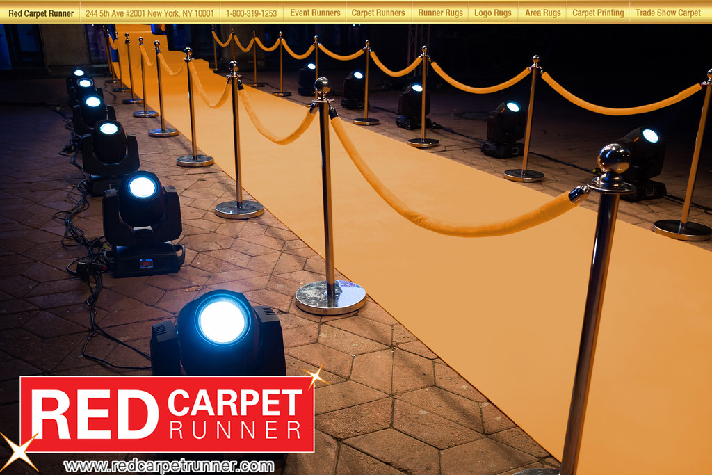 Hallway with Customized Gold Carpet Runner www.redcarpetru… Flickr