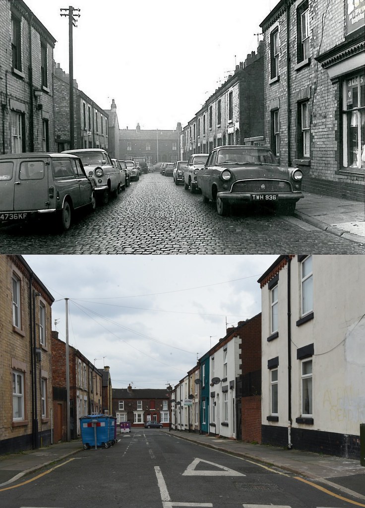 Attwood Street, Anfield, 1960s and 2023 Keith Jones Flickr
