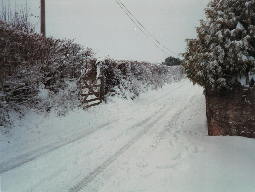 Ipplepen Snow Blackstone rd 1994 Photo Elizabeth Holliday Ipplepen