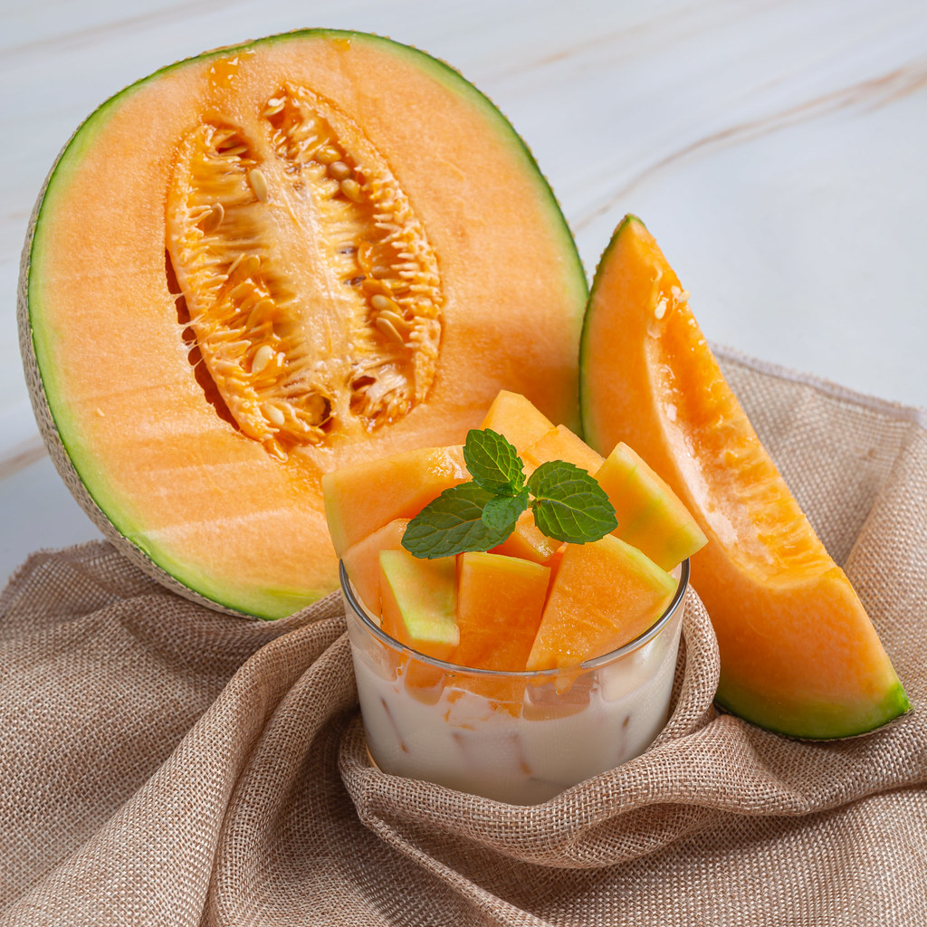 Japanese melon or cantaloupe, cantaloupe, seasonal fruit, … Flickr