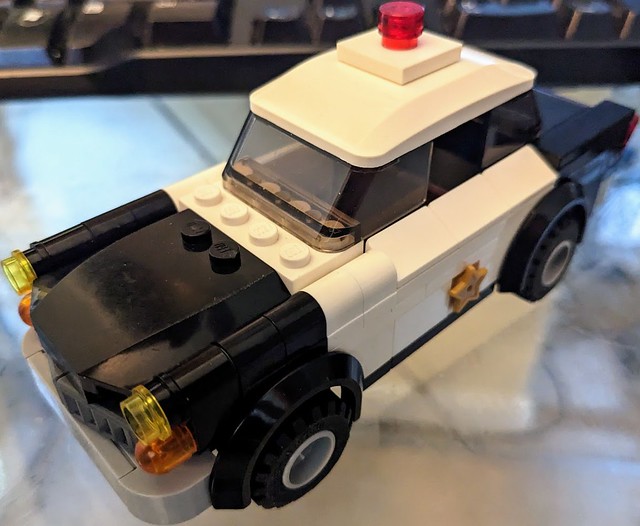 two 1950s vintage police patrol cars real world MOC (based on LEGO