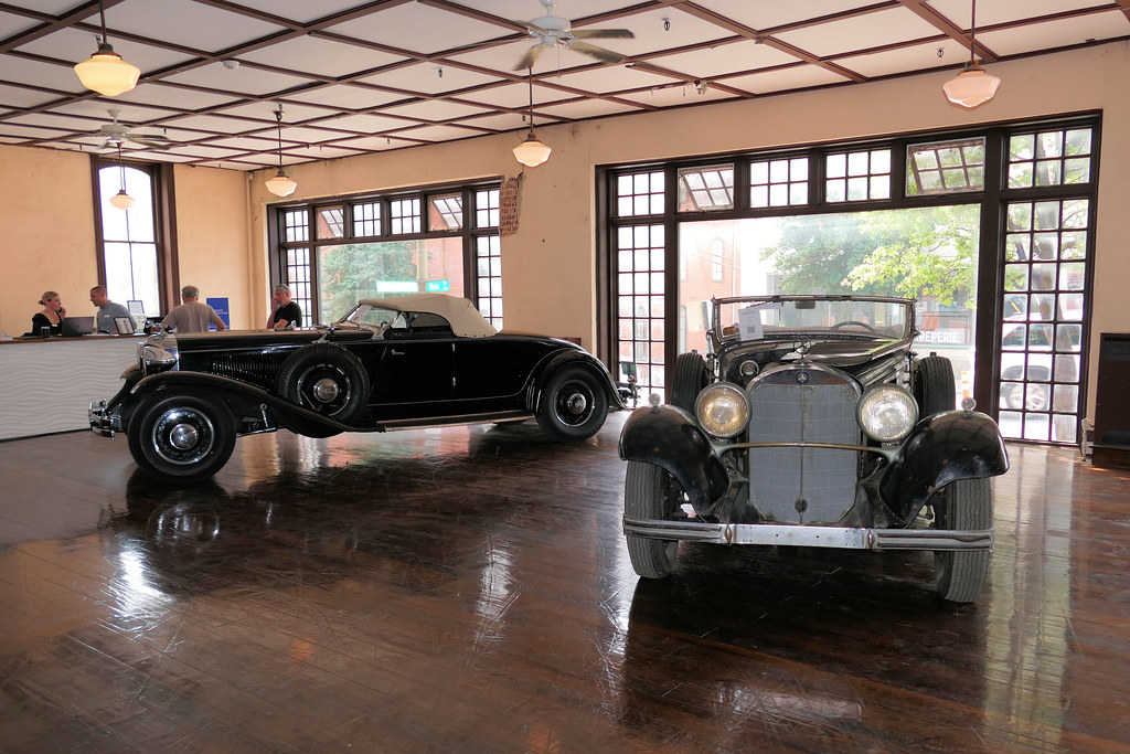 antique cars on display in Lynchburg, Virginia for an April, 2023