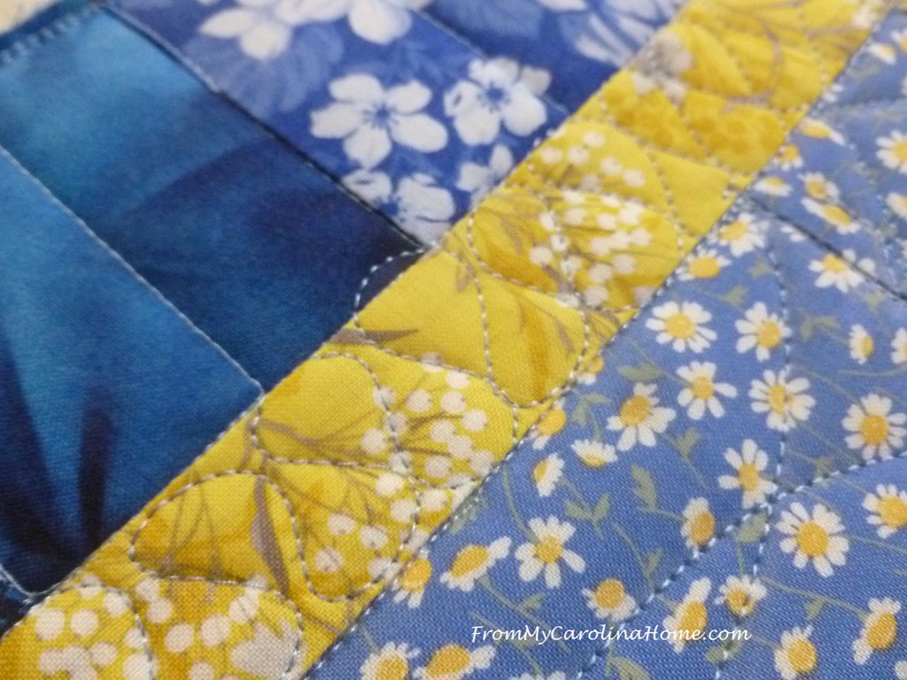 Blue Yellow Quilt Carole at From My Carolina