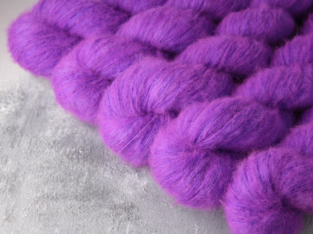Fuzzy Lace Brushed Baby Suri Alpaca & Silk hand dyed yarn 50g