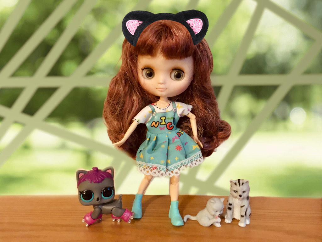 Blythe a Day May 5Cats Katie is playing with her cats, an… Flickr