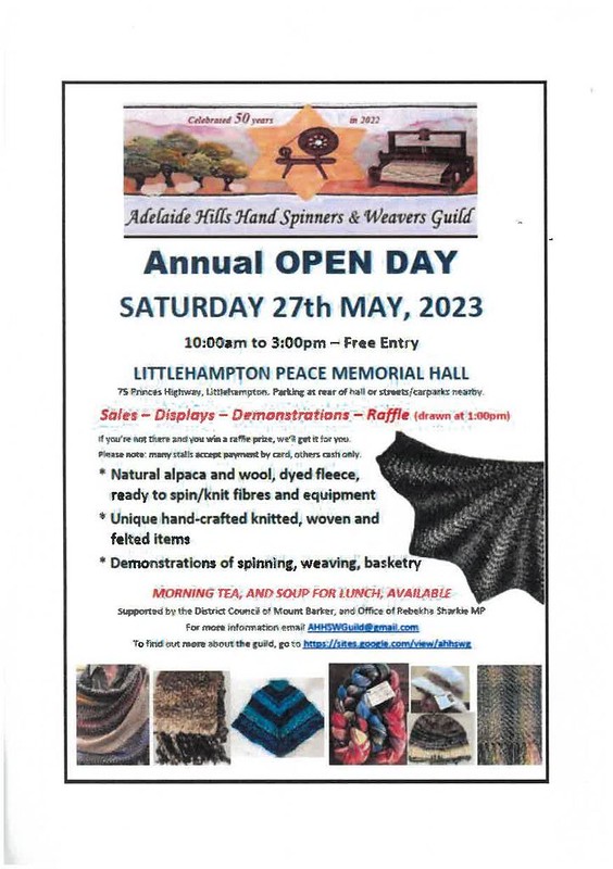 Adelaide Hills Hand Spinners and Weavers Open Day Blackwood Uniting Church