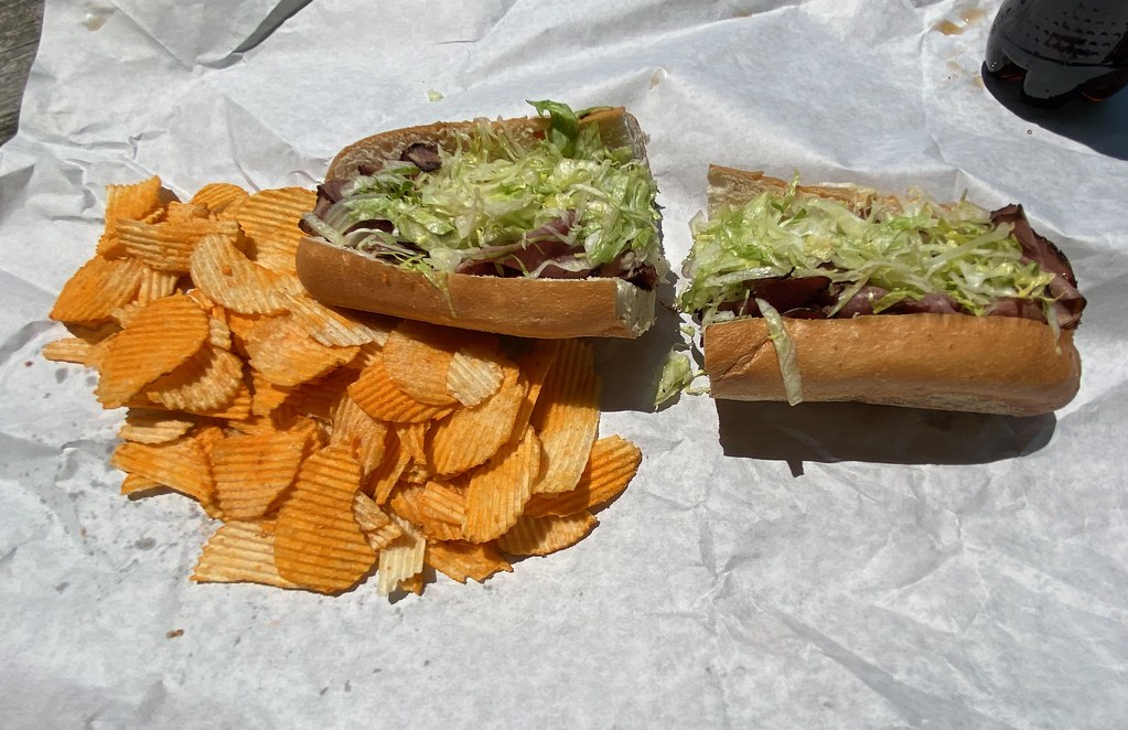 Pastrami and Cheese Hoagie with Chips From Wanamakers Gene… Flickr