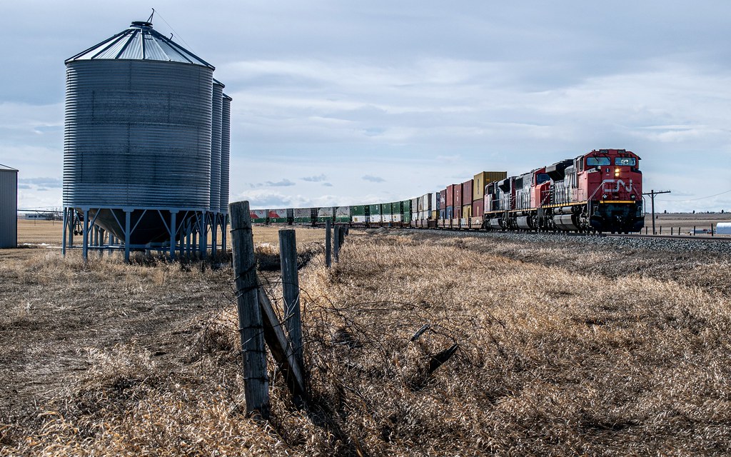 CN Z114, CN 8925 North rolls upto Kathryn, AB. CN 8925 le… Flickr