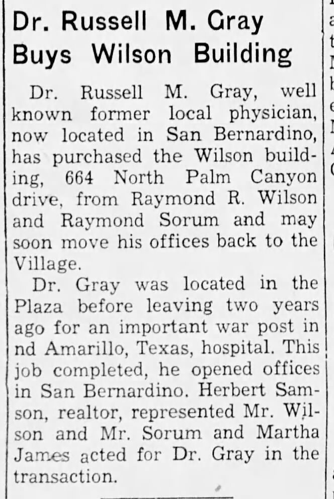Dr_Russell_Gray_buys_Wilson_Bldg_in_Desert_Sun_Dec_8_1944 Flickr