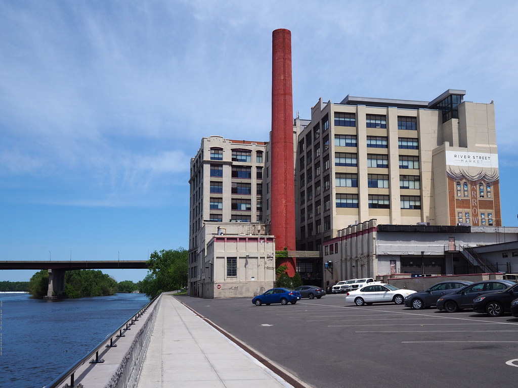 The Troy waterfront. Troy, NY along the Hudson River. ricky shore