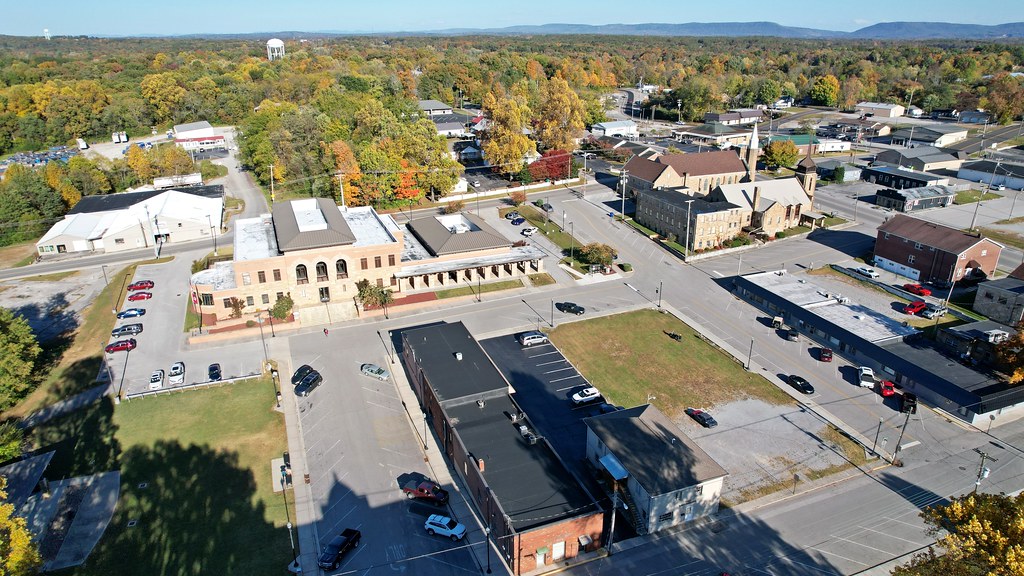 Aerial view of downtown Crossville, Tennessee [01] a photo on Flickriver